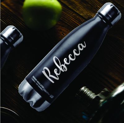 Silver Accent Water Bottle with Personalization