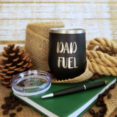 Create Your Own Black 12 oz Insulated Stemless Wine Glass with Personalization
