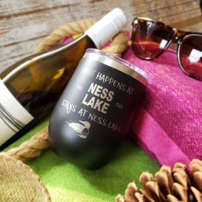 Lake Themed Insulated Wine