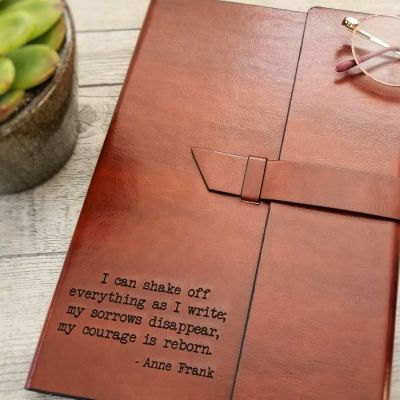 Brown Refillable Journal With Personalization