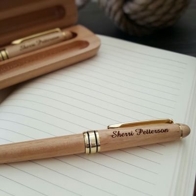 MAPLE PEN AND PENCIL SET WITH PERSONALIZATION