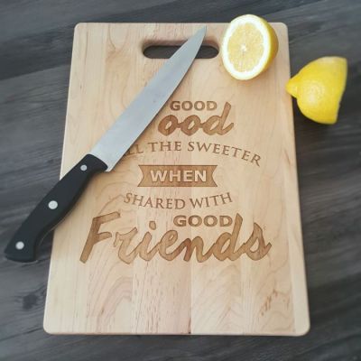 Friendship Themed Personalized Maple Handle Cutting Board
