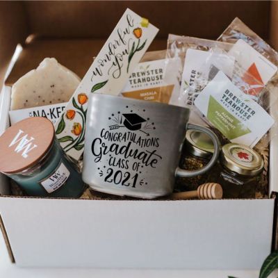 Wonderful You - The Giving Box For Graduates with Engraved Dusk Grey Stoneware Mug