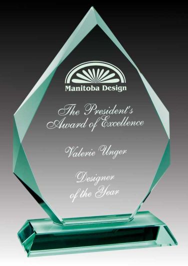 Arrowhead Prestige Jade Glass Award, 10"