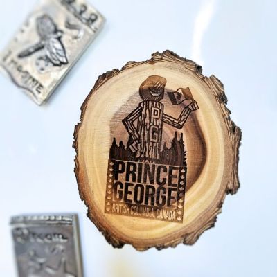 Prince George Souvenir Rustic Log Magnet