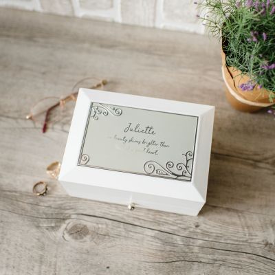 Engraved Filigree Jewelry Box with drawer