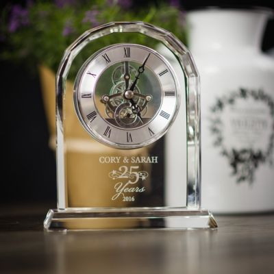 Crystal Centura Clock with Personalization