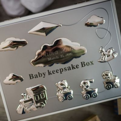 Baby Keepsake Box (White) With Personalization