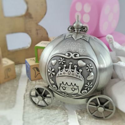 Pumpkin Carriage Money Bank with Personalization