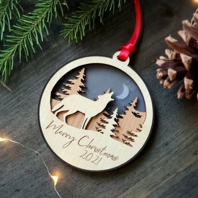 Howling Wolf Ornament