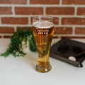 pilsner glass, custom pilsner glass, personalized pilsner mug, modern font engraving, engraved pilsner glass, unique beer gift, custom glassware, personalized drinkware, dishwasher safe glass, tall beer glass
