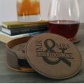 Personalized Round Leatherette Coasters