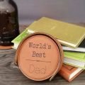 World's Best Dad Leatherette Coaster Set