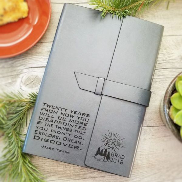 Explore. Dream. Discover. Graduation Grey Journal