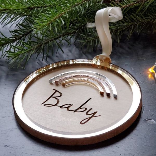 Rainbow Baby Christmas Ornament 