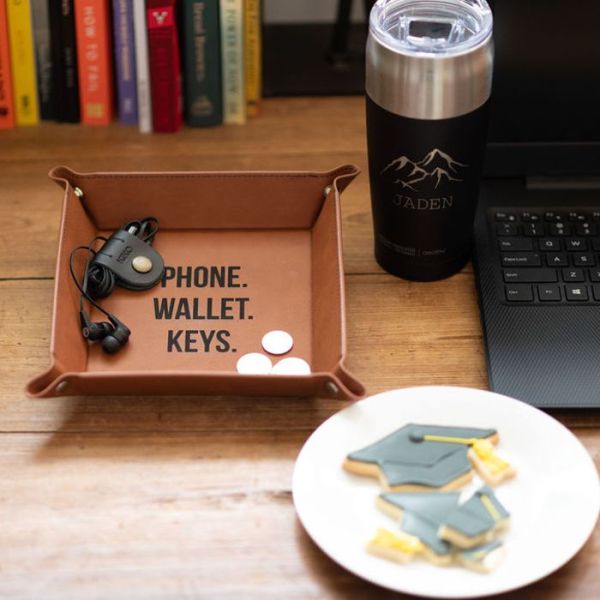 The Giving Box - Personalized Black Tumbler and Catch All Tray 