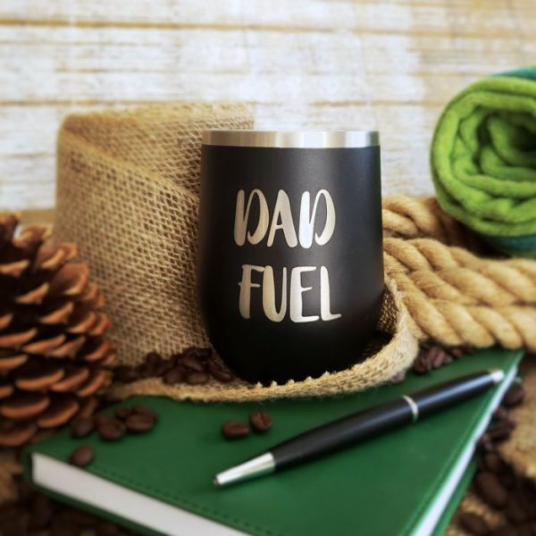 Create Your Own Black 12 oz Insulated Stemless Wine Glass with Personalization