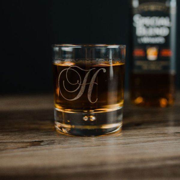 Centra Rocks Glass with Personalization in Traditional Fonts