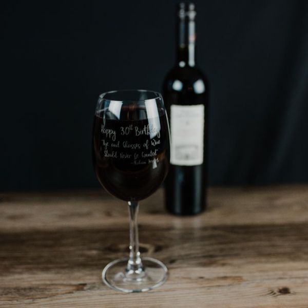 RESERVA WINE GLASS WITH PERSONAL MESSAGE