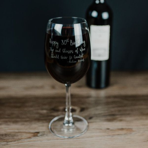 RESERVA WINE GLASS WITH PERSONAL MESSAGE