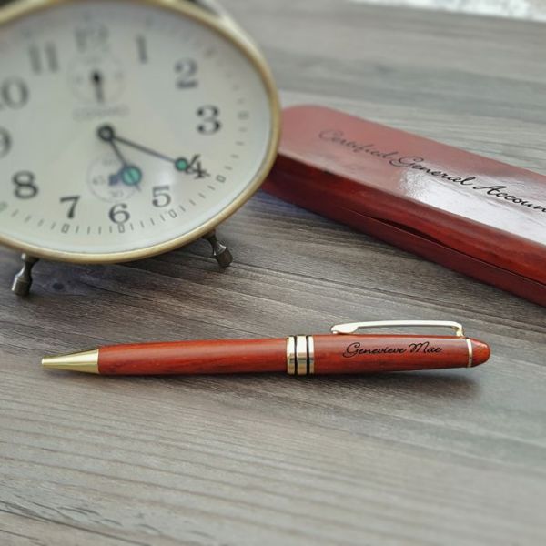 ROSEWOOD PEN SET WITH PERSONALIZATION
