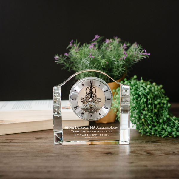 Graduation Crystal Chello Clock - Create Your Own in Modern Fonts