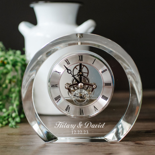 Graduation Crystal Tiffany Clock - Create Your Own in Traditional Fonts