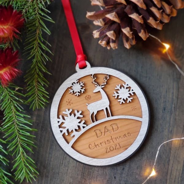 Grey Reindeer Ornament