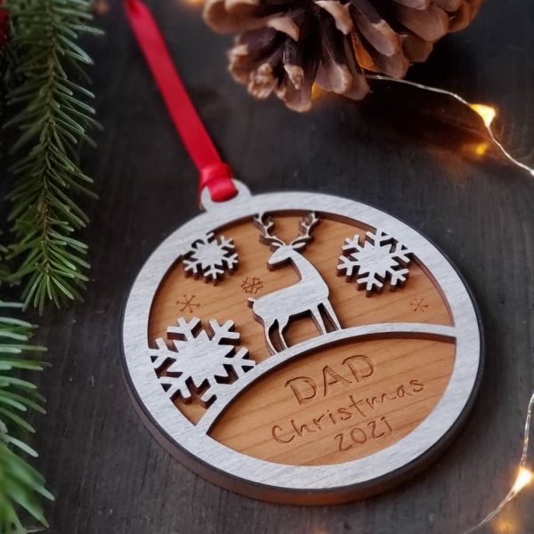 Grey Reindeer Ornament