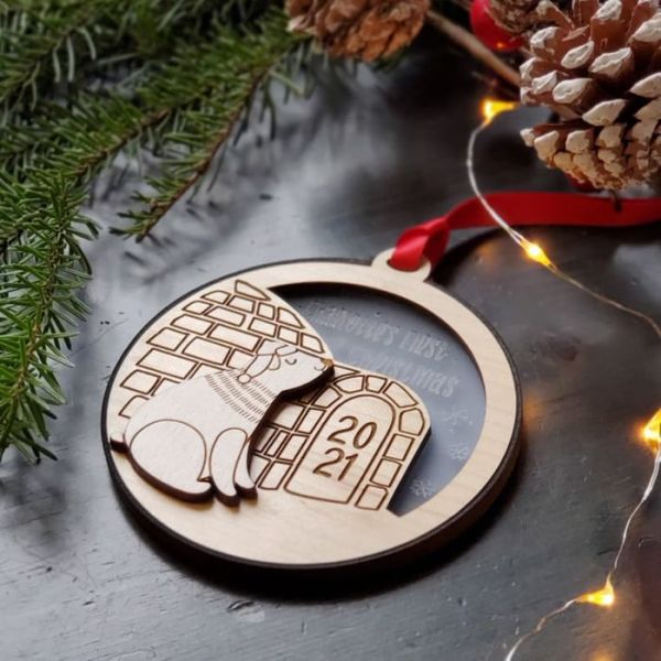Polar Bear's Igloo Baby Christmas Ornament 