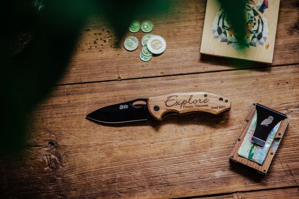 Graduation Wood Handle Pocket Knife