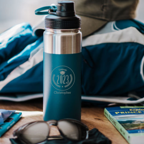Personalized Graduation Blue Alpine Water Bottle