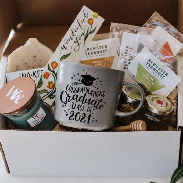 Wonderful You - The Giving Box For Graduates with Engraved Dusk Grey Stoneware Mug
