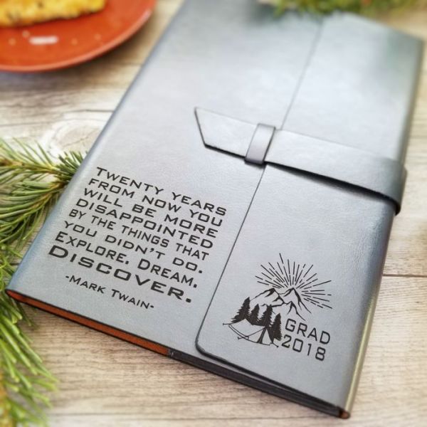 Explore. Dream. Discover. Graduation Grey Journal