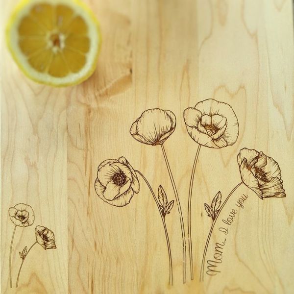 Motherhood Themed Personalized Maple Cutting Board with Handle