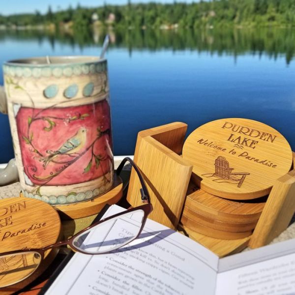 Welcome To Paradise Bamboo Coasters