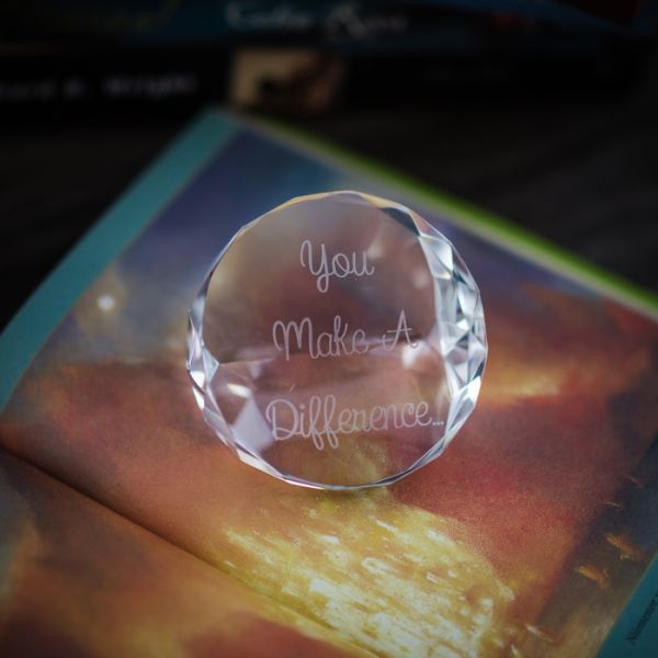 CRYSTAL OLYMPIA PAPERWEIGHT