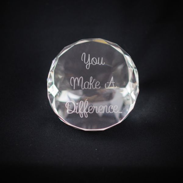 CRYSTAL OLYMPIA PAPERWEIGHT