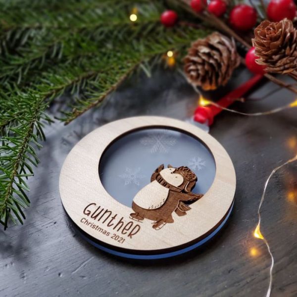 Penguin Ice Skating  Baby Christmas Ornament 