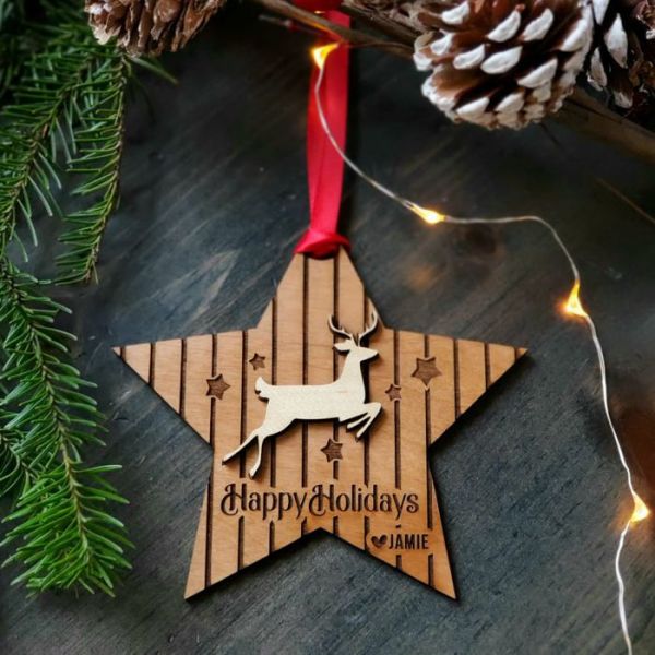 Star Reindeer Ornament 