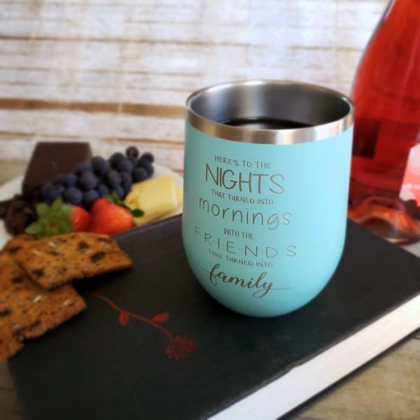 Friendship 12 oz Insulated Stemless Wine Glass with Personalization