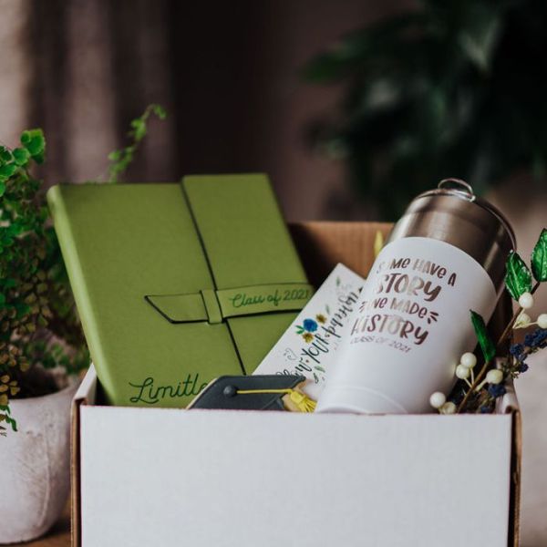 The Giving Box - Follow Your Passion Grad - Personalized Journal and White Tumbler