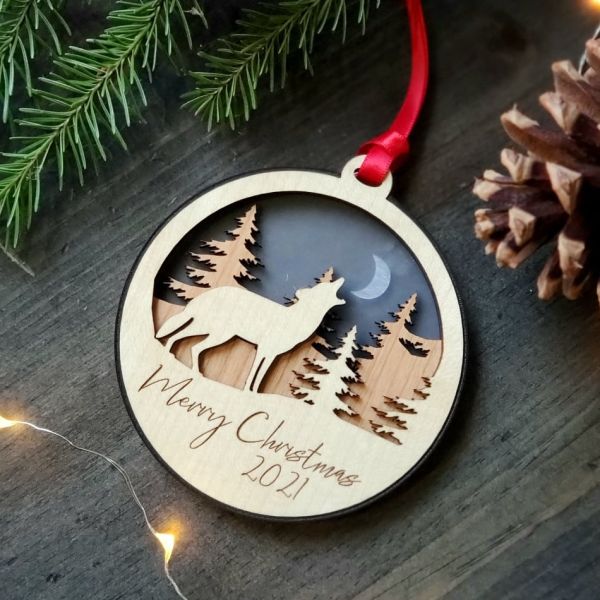 Howling Wolf Ornament