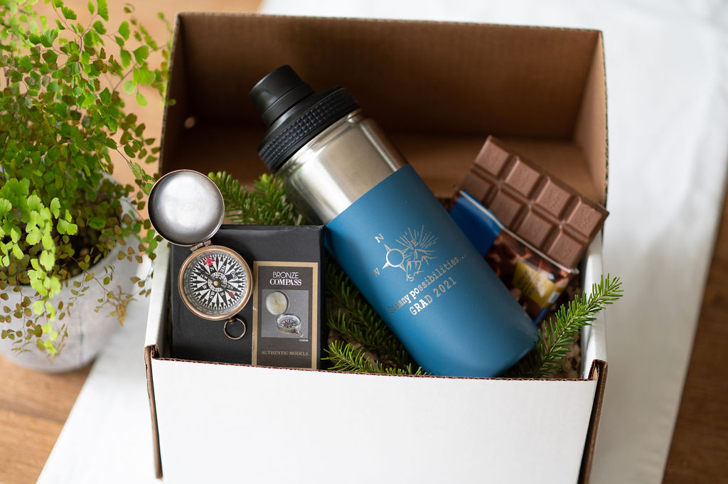 Engraved Compass and Engraved Water Bottle